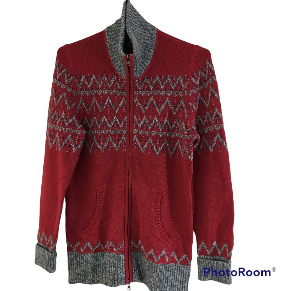 Eddie Bauer Full Zipper Cardigan Sweater Sz S